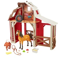 Coffret Écurie Spirit: l’indomptable avec Figurine Spirit, Écurie, 3 Espaces de Jeu et 10 Éléments de Jeu, Pour enfants à partir de 3 ans