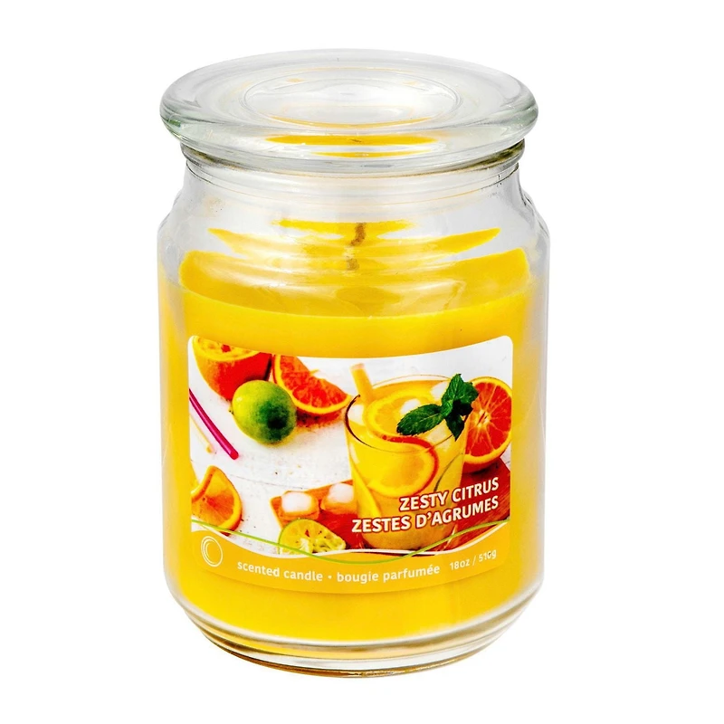 18 Oz Parfumée Pot Avec Couvercle En Verre (Zesty Citrus) - Set of 2 Bougies