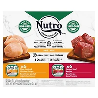 Nutro Natural Choice Adult Wet Dog Food Grain Free Slow Cooked Chicken Paté & Tender Beef Recipe 100g