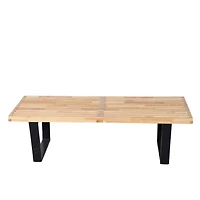 Banc Percy en naturel, banc naturel, banc en bois manufacturé, banc de ligne naturelle, banc en bois naturel, banc de patio, banc d'entrée 60"