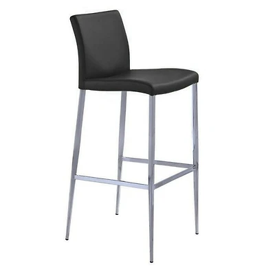 Plata Import Samuel Counter 26"  Stool Black PU Seat Chrome legs Metal frame