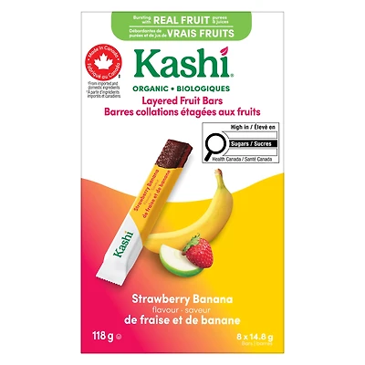 KASHI BARRES DE FRUITS ÉTAGE FRAISE BANANE 118GMX6 KASHI BARRES DE FRUITS ÉTAGE FRAISE BANANE 118GMX6