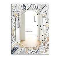 Designart 'Marbled Diamond 14' Modern Mirror - Contemporary Large Wall Mirror - 24x36