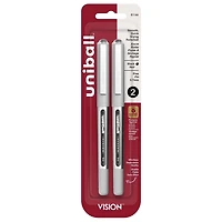Stylos roller uniball™ Vision, pointe fine (0,7 mm), noir, lot de 2 Stylos Roller Vision