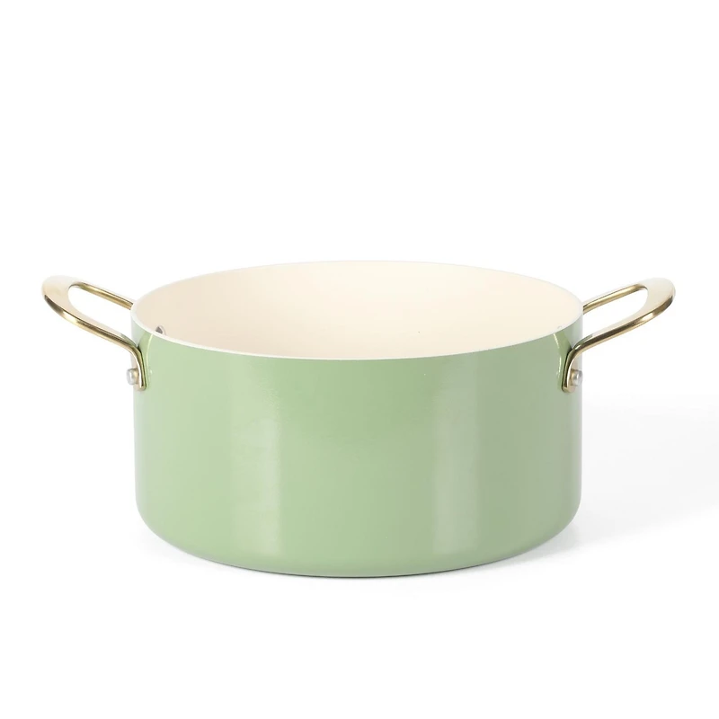 Martha Stewart Galway 10 Piece Aluminum Cookware Set w/Alum Lid, Sage