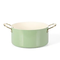 Martha Stewart Galway 10 Piece Aluminum Cookware Set w/Alum Lid, Sage