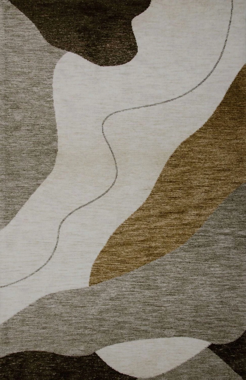 Rug Branch Maya Modern  Abstract Beige Brown Indoor Hand-Tufted Area Rug.
