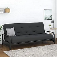 Signature Sleep Trule 8-Inch Pocket Spring Coil Futon Mattress, Polyester Linen, Full, Taupe Gray