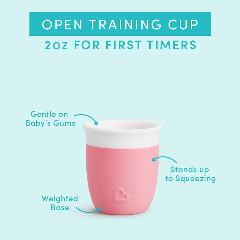 Munchkin C’est Silicone! Open Training Cup for Babies and Toddlers 4 months+, 2 Ounce