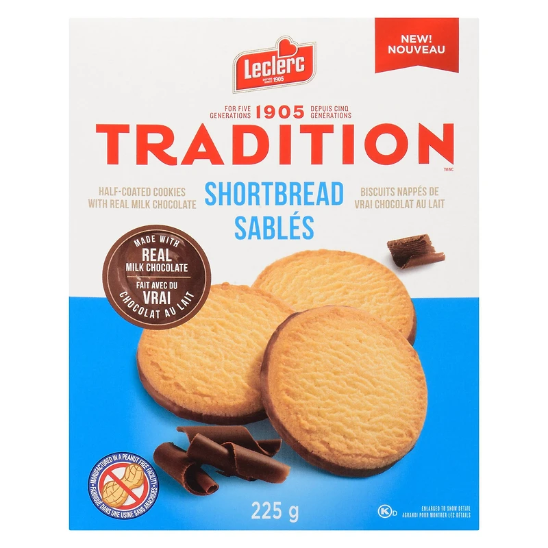 Tradition Shortbread Half-Coated Milk Chocolate Cookie