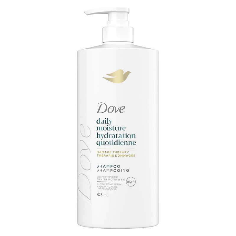 Dove Daily Moisture Shampoo for Dry Hair, with Liquid Bio-Protein Care and Hyaluronic Serum, 828mL, 828 ML