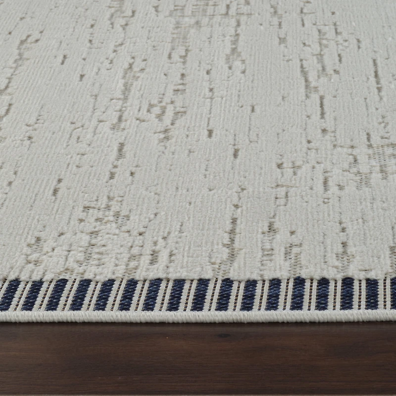 Rug Branch Maise Vintage Indoor Outdoor Area Rug, Cream Blue, Floral - Entryway, Hallway, Bathroom, and Kitchen