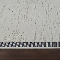 Rug Branch Maise Vintage Indoor Outdoor Area Rug, Cream Blue, Floral - Entryway, Hallway, Bathroom, and Kitchen