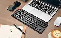 Keychron K1 V2 Wireless Low Profile Mechanical Keyboard - Black - White LED - Aluminum Frame - Gateron Blue - TKL Layout - Windows Mac OS Android (K1-L2)