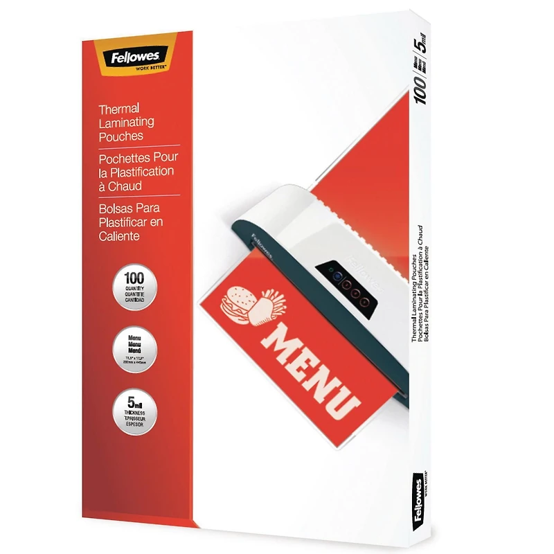 Fellowes® Halo™ 125 - Plastifieuse avec pochettes de plastification thermiques