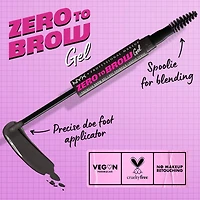 NYX PROFESSIONAL MAKEUP, Zero To Brow Longwear Gel, Dual-ended Liquid Eyebrow gel, Vegan Formula - Taupe