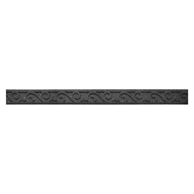 EzBorder 3.5in H x 48in L x 2in D Scroll Design Recycled Rubber Garden Border & Edging in Grey, 2-pack
