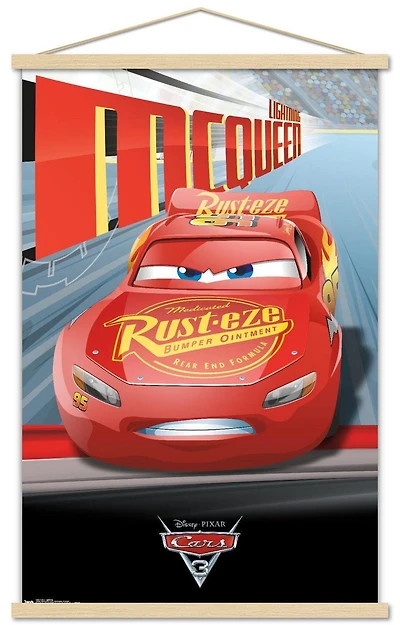 Disney Pixar Cars 3 - Lightning Wall Poster, 22.375" x 34" Framed