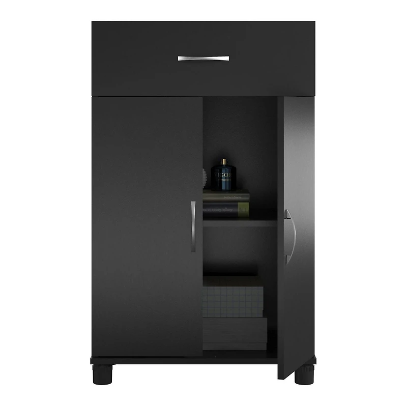 Armoire de rangement de base de 24 po à 2 portes et 1 tiroir Lory de SystemBuild, blanc