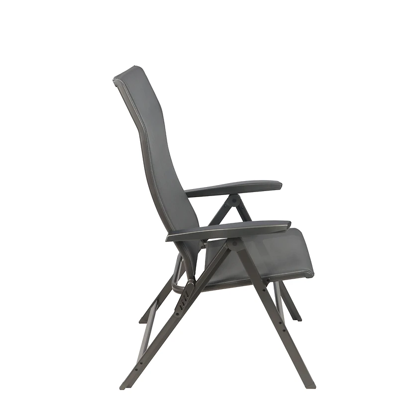 Fauteuil Inclinable de Camping Pliable Ozark Trail Deluxe, Gris, Patios et Terrasses Extérieurs