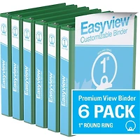 Davis Group, Easyview Premium, Round Ring, Customizable, View Binder, 6 Pack