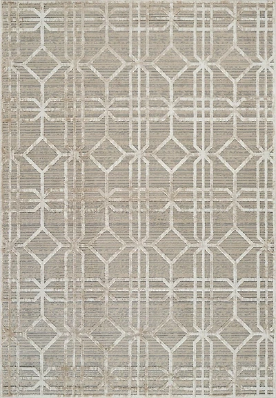 Tapis d'interieur abstrait Rug Branch Nomad, beige marron, moderne - Salon, chambre, salle a manger et cuisine