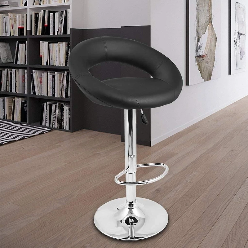 Nicer Furniture tabouret de bar PU pivotant en noir