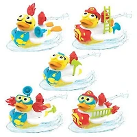 Jet Duck Créez un Pompier – Jouet de Bain à Piles avec Action de Jet d'Eau, 15 Accessoires pour Personnalisation, Aventure Amusante pour l'Heure du Bain des Enfants