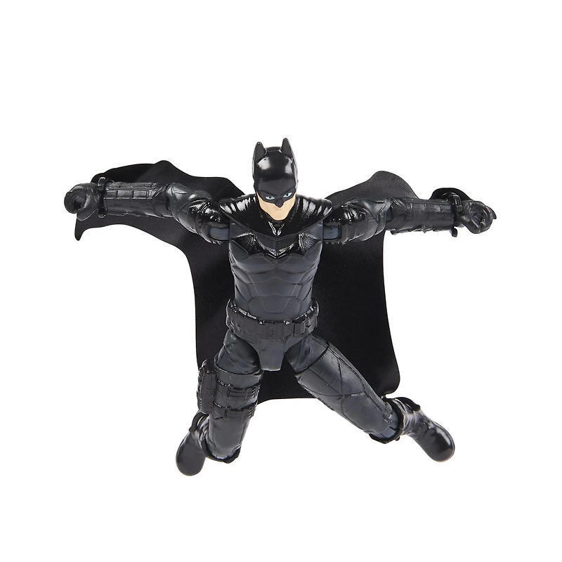 DC Comics, Figurine articulée Wingsuit Batman de 10 cm avec 3 accessoires et une carte mystère, Jouets pour enfants à collectionner du film Batman pour garçons et filles à partir de 3 ans