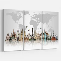 Designart Famous Monuments Across World Canvas Wall Art