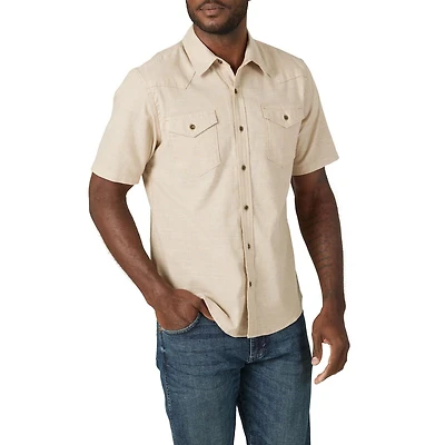 Wrangler Chemise en Chambray À Manches Courtes Pour Homme