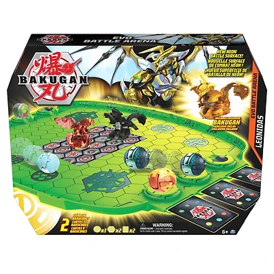 Bakugan Evo Battle Arena, Avec Bakugan Leonidas exclusif, Plateau de jeu néon pour Bakugan à collectionner, à partir de 6 ans