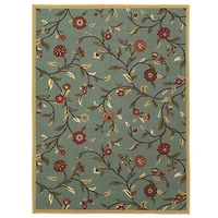 Tapis contemporain à motif de feuilles et à sous-couche en caoutchouc de la collection Ottohome