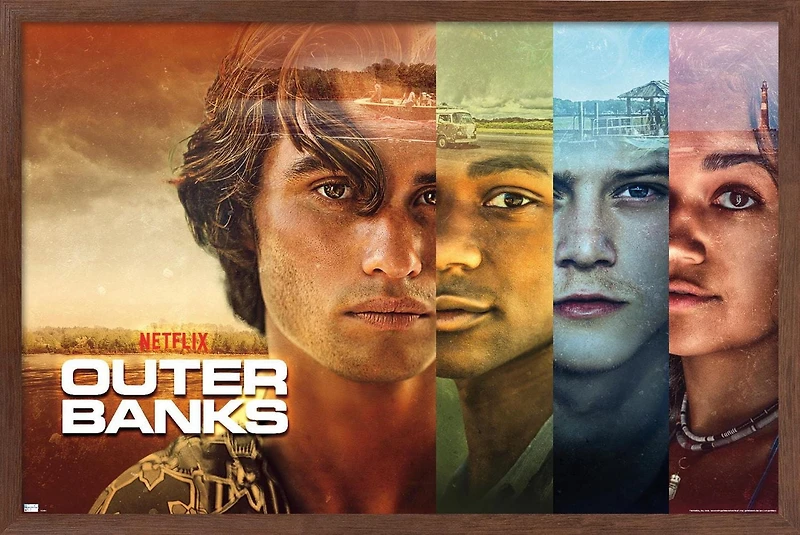 Netflix Outer Banks - Faces Wall Poster, 22.375" x 34" Framed