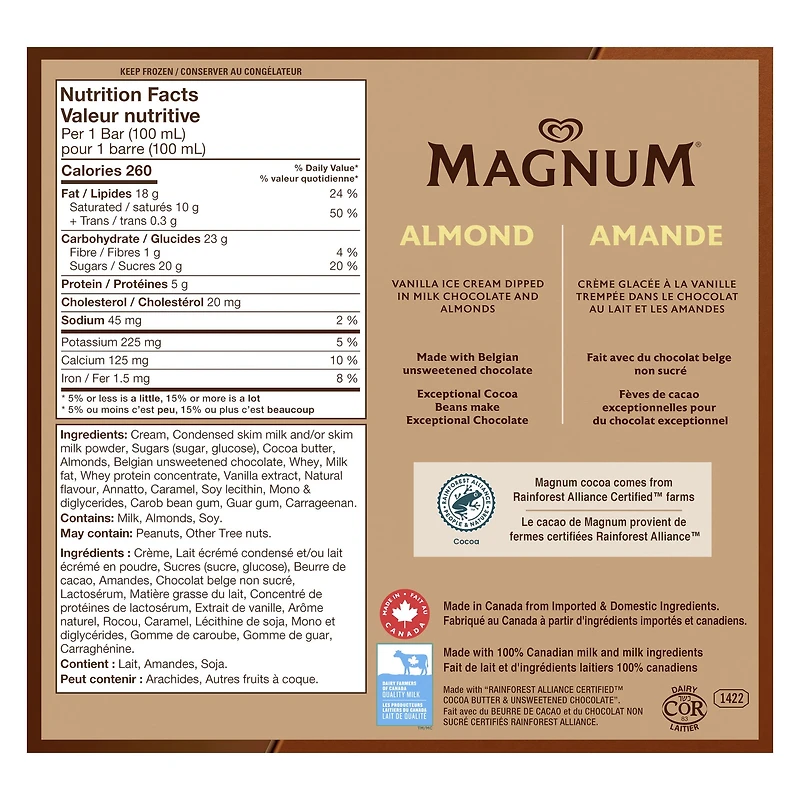 Magnum Almond Ice Cream Bars, 3 x 100 mL