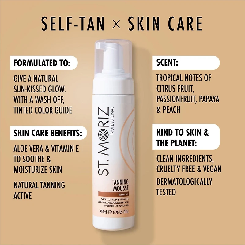 St. Moriz Milieu professionnel de mousse Autobronzante Moyen 200 ml