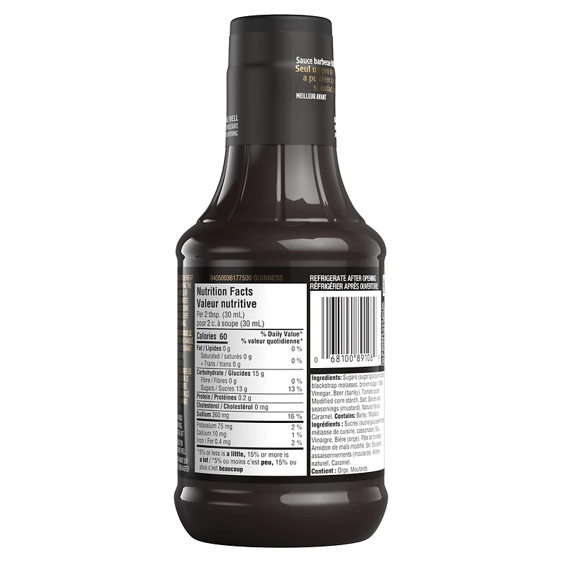 Sauce barbecue Bull’s-Eye Mélange à la bière Guinness 425 ml