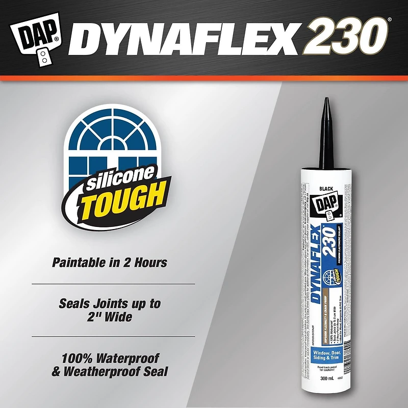 DYNAFLEX 230® Scellant élastomère de première qualité Noir Dynaflex 230, Scellant, Noir, 300 ml