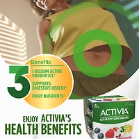 Activia Probiotic Yogurt, Strawberry-Rhubarb/Blueberry, 8x100g