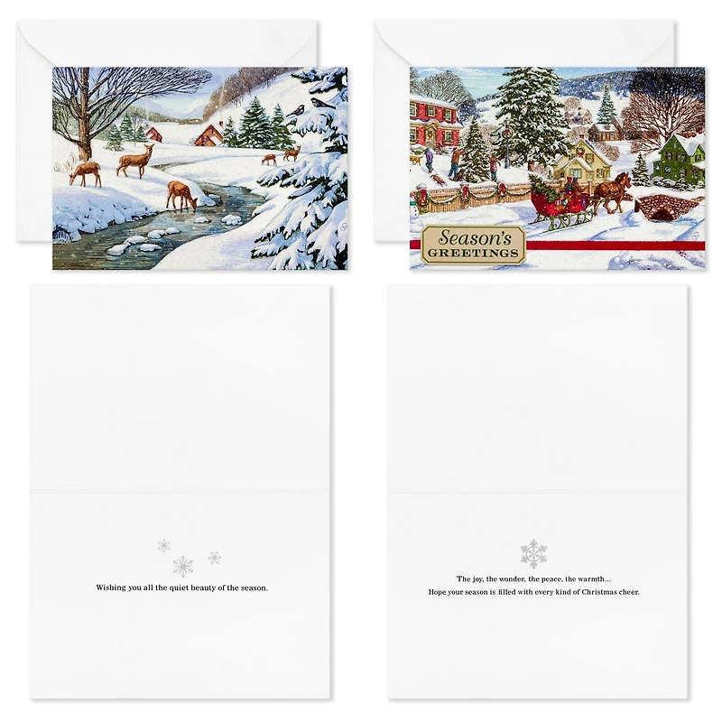 Boîte de cartes de Noël, Connections from Hallmark, motifs de Geoff Greenleaf, paquet de 36 cartes