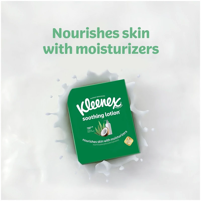 Mouchoirs à lotion apaisante Kleenex® avec huile de coco, aloès et vitamine E