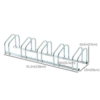 HOMCOM 5-Bike Bicycle Floor Parking Rack Cycling Storage Stand Silver