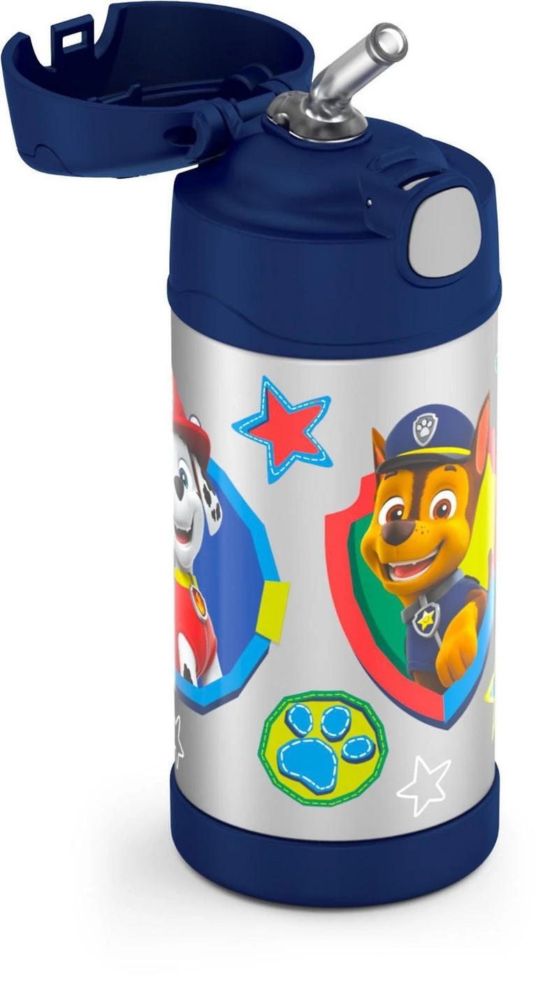 Bouteille isolée à pression de 12 Oz avec paille FUNtainer de Thermos Bleue, F40122PPC4