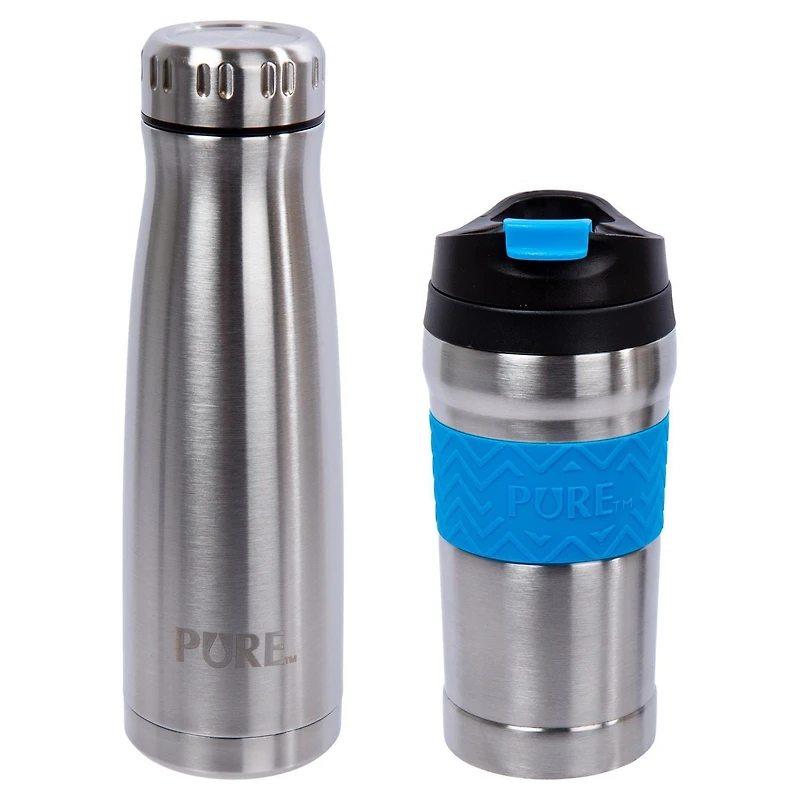 PURE Drinkware, Water Bottle and Coffee Tumbler Set
