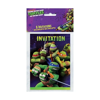 8 TEENAGE MUTANT NINJA TURTLE Invitations avec enveloppes