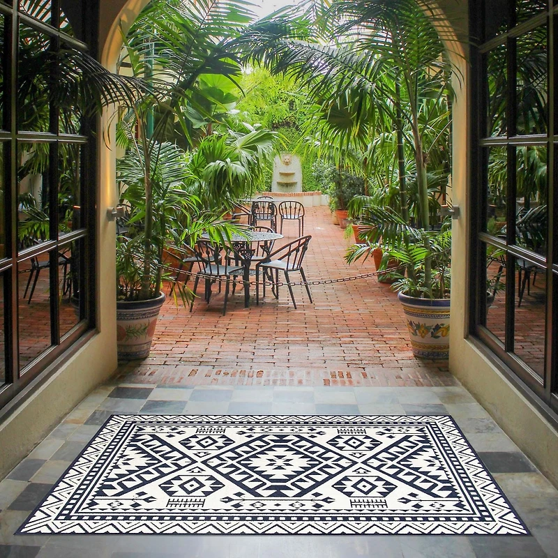 ECARPET Indoor/Outdoor for Balcony, Patio and Garden Aaya Blue Rug