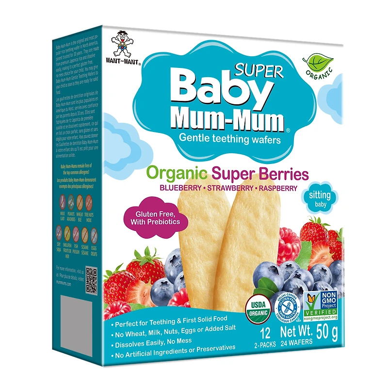 Baby Mum-Mum Super Baies Biologiques 50g / 12 emballages de 2