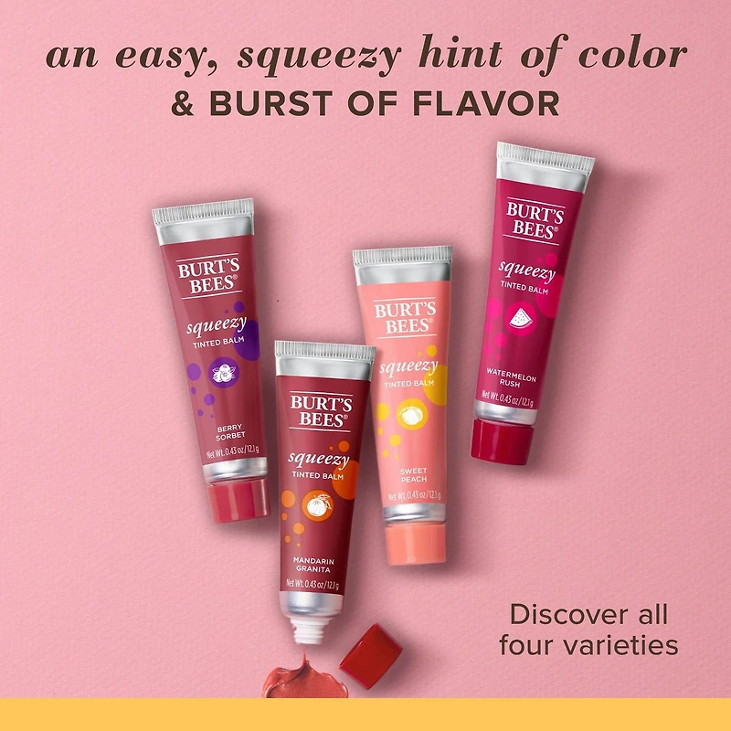 Burt's Bees® 100% Natural Origin Squeezy Tinted Lip Balm, Mandarin Granita -, 1 Tube