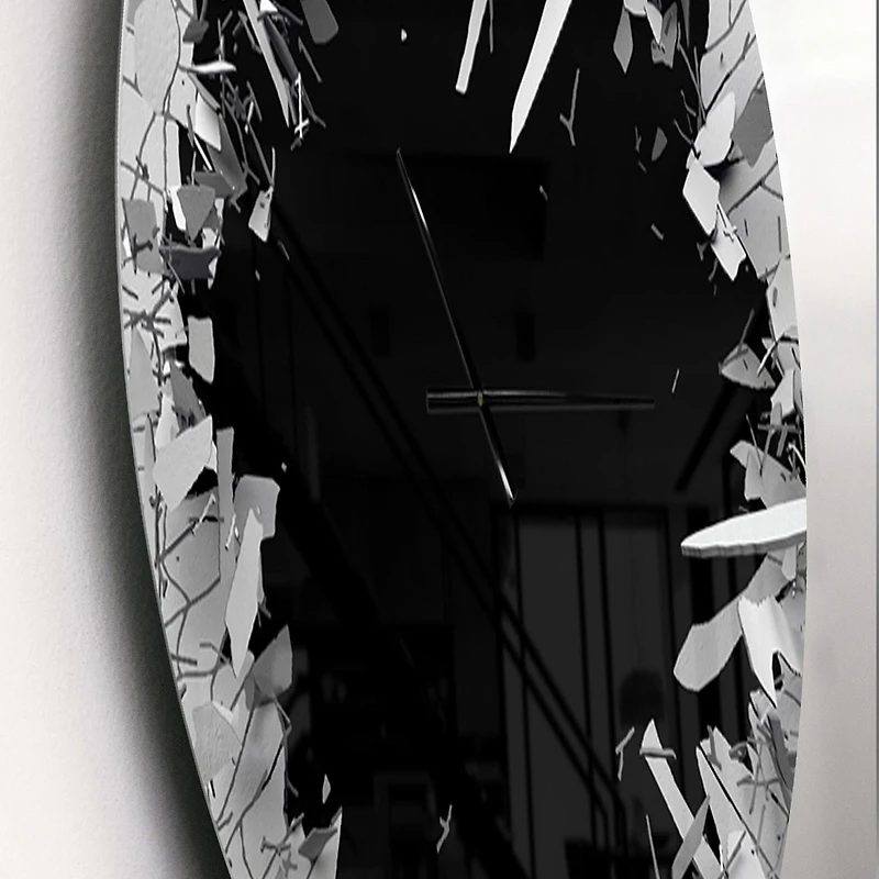 Designart 'Abstract Broken Wall 3D Design ' Modern wall clock