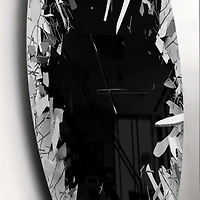 Designart 'Abstract Broken Wall 3D Design ' Modern wall clock